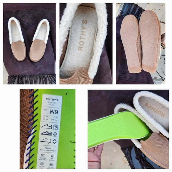 Rothy's The Slipper Birch Tan Wool Blend Knit Moccasins Slippers - Picture 2 of 2